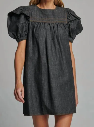 Shop Sundays Hensely Dress In Black Chambray In Grey