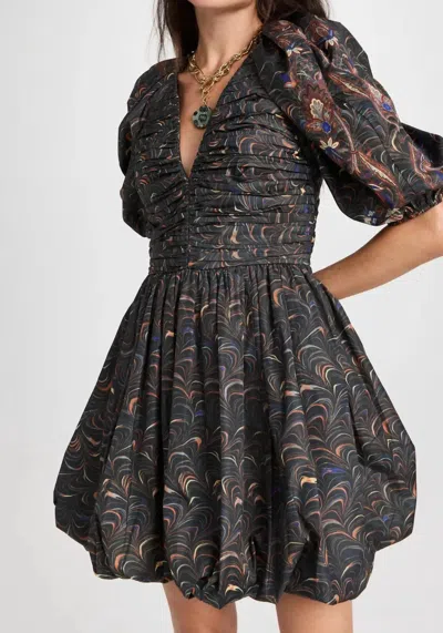 Ulla Johnson Gwen Elbow Puff-sleeve Mini Dress In Black
