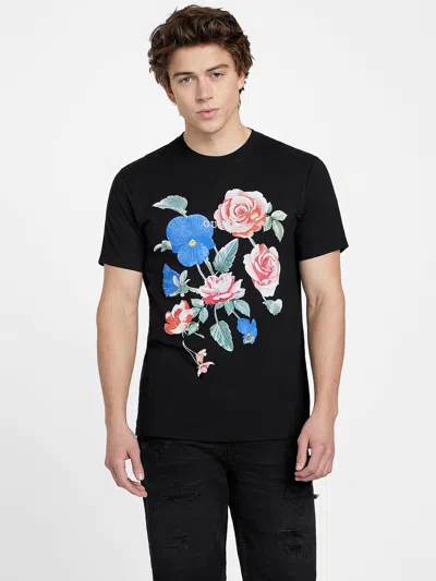 Shop Guess Factory Eco Vince Printed Tee In Black