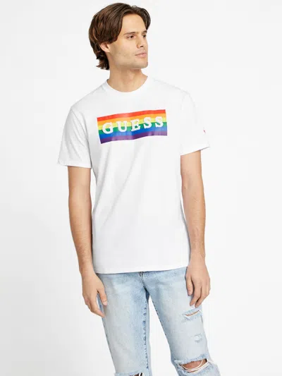 Shop Guess Factory Eco Pride Logo Tee In White