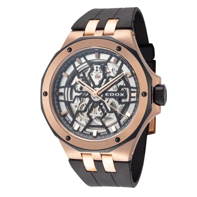 Shop Edox Men's 43mm Black Automatic Watch 85303-357rn-nrn