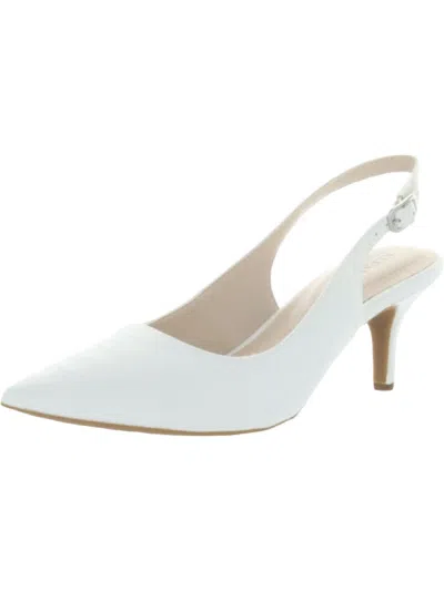 Shop Alfani Babbsy Womens Pointed Toe Slingback Heels In White