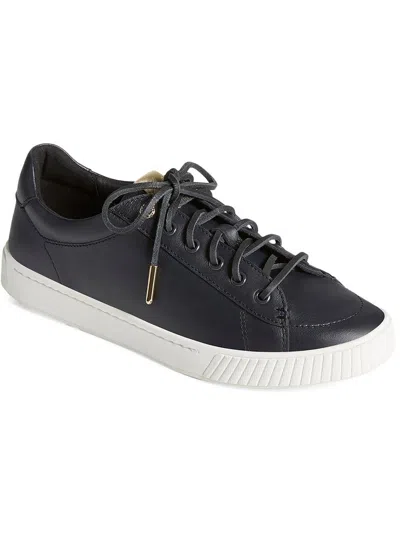 Shop Sperry Anchor Womens Leather Lace-up Casual And Fashion Sneakers In Black