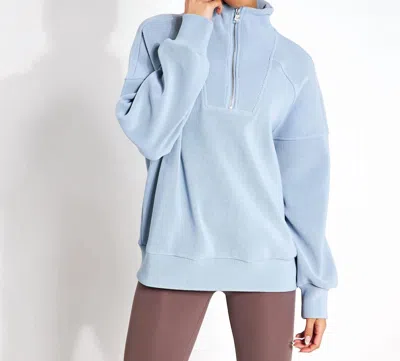 Shop Varley Rhea Half-zip Sweatshirt In Ashley Blue