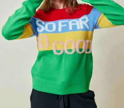 Shop Lingua Franca So Far So Good Crewneck Sweater In Clover In Multi