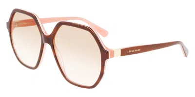Longchamp Brown Acetate Sunglasses In Multi