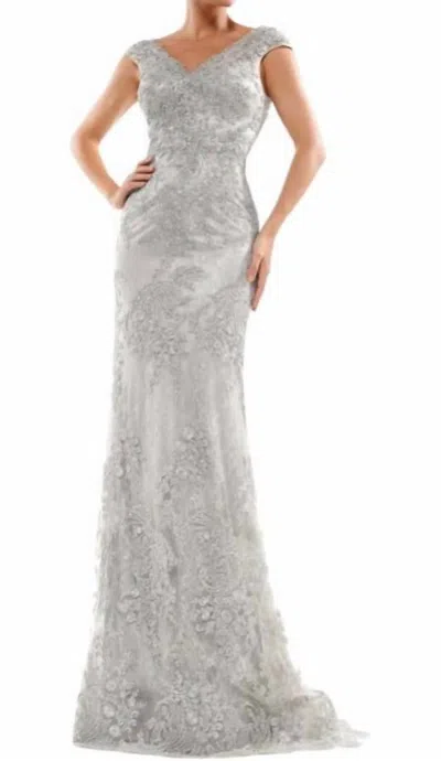 Shop Marsoni By Colors Embellished Gown In Silver