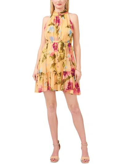 Shop Msk Womens Floral Mini Halter Dress In Multi