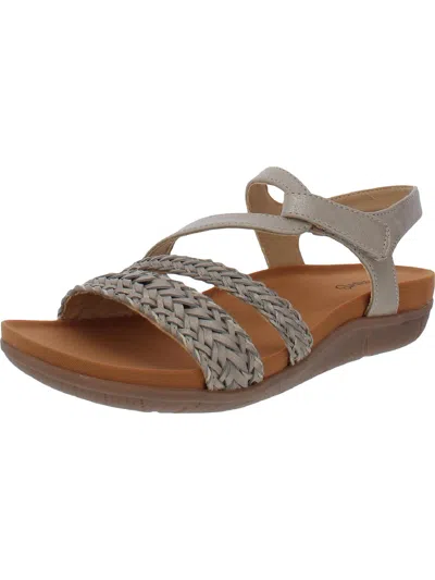 Shop Baretraps Jalen Womens Faux Leather Ankle Strap Footbed Sandals In White