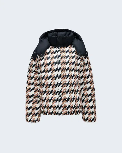 Shop Perfect Moment Moment Puffer Coat In Houndstooth Camel In Multi