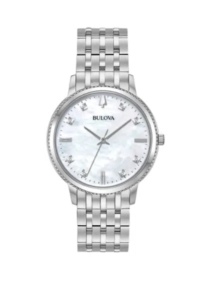 Shop Bulova Women's 41mm Silver Tone Quartz Watch 96p207