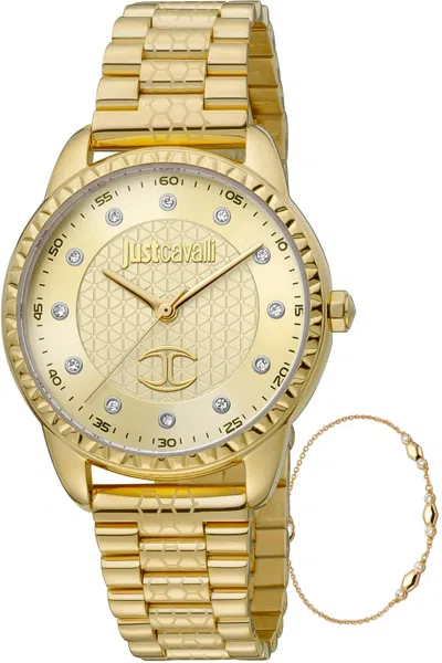 Shop Just Cavalli Women's 34mm Gold Tone Quartz Watch Jc1l176m0055