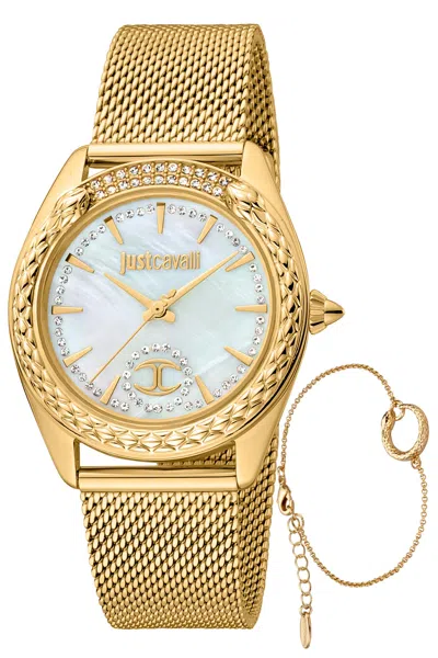Shop Just Cavalli Women's 34mm Gold Tone Quartz Watch Jc1l195m0225