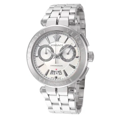 Shop Versace Men's 45mm Silver Tone Quartz Watch Ve1d01823