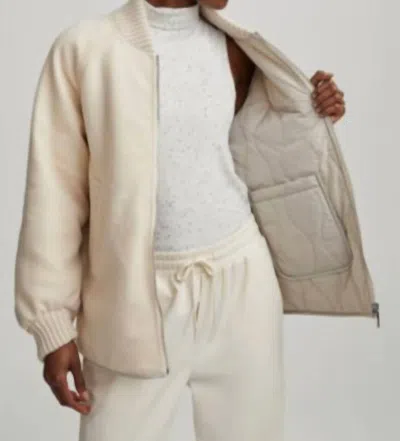 Shop Varley Reno Reversible Quilt Jacket In Sandshell In Beige