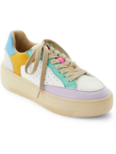 Shop Steve Madden Lynnox Womens Faux Leather Colorblock Casual And Fashion Sneakers In Multi