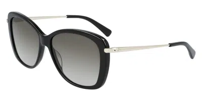 Shop Longchamp Women's 56 Mm Black Sunglasses Lo616s-001