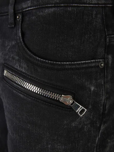 Shop Balmain Slim Fit Biker Jeans In Zipper Detail On The Pockets