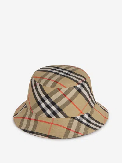 Burberry Checkered Pattern Fisherman Hat In Embroidered Logo