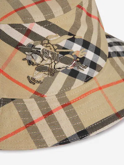 Burberry Checkered Pattern Fisherman Hat In Embroidered Logo