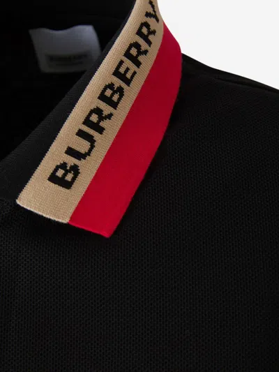 Shop Burberry Polo Piqué Logo In Contrast Collar