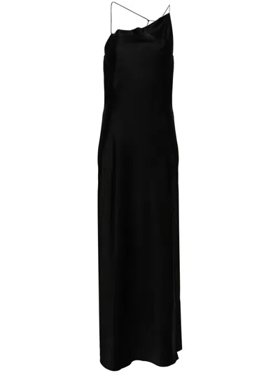 Shop Calvin Klein Naia Asymmetric Slip Maxi Dress Clothing In Black