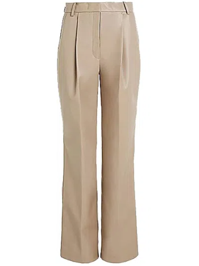 Shop Calvin Klein Re-gen Leather Straight Pants Clothing In Nude & Neutrals