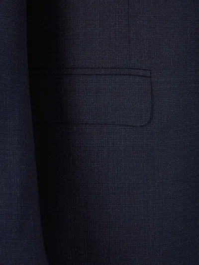 Shop Canali Plain Wool Suit In Blazer With Two-button Straight Closure