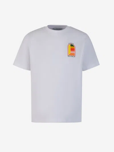 Shop Casablanca Graphic Printed T-shirt In White
