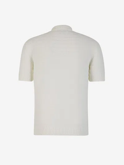 Shop Casablanca Logo Knit Polo In White