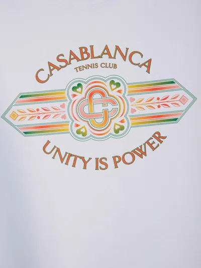 Shop Casablanca Unity Is Power T-shirt In White