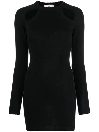 Chiara Ferragni Dress With Cut-out Design And Ribbed Cuffs In Black