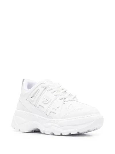 Chiara Ferragni Chunky Sole Sneakers Pull Tab In White