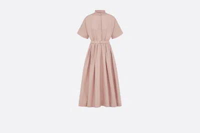 Shop Dior Christian  Macrocannage Midi Dress With Belt Clothing In Pink & Purple