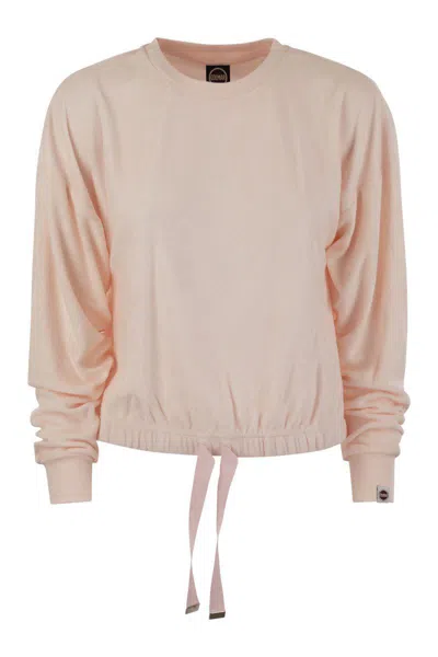 Shop Colmar Chenille Crew-neck Sweatshirt In Pink