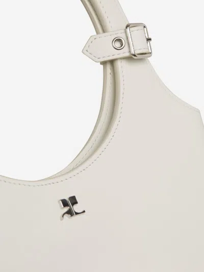 Shop Courrèges Holy Leather Bag In White