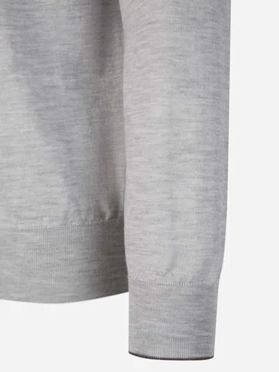 Shop Cruciani Cashmere And Silk Sweater In Light Grey