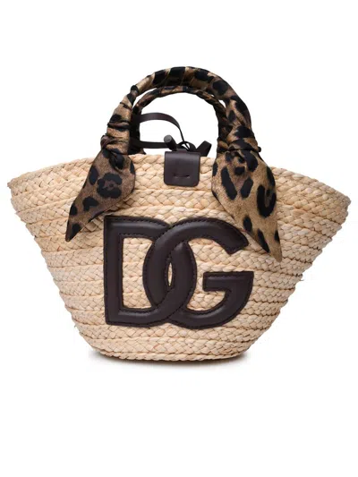 Shop Dolce & Gabbana Beige Straw Bag