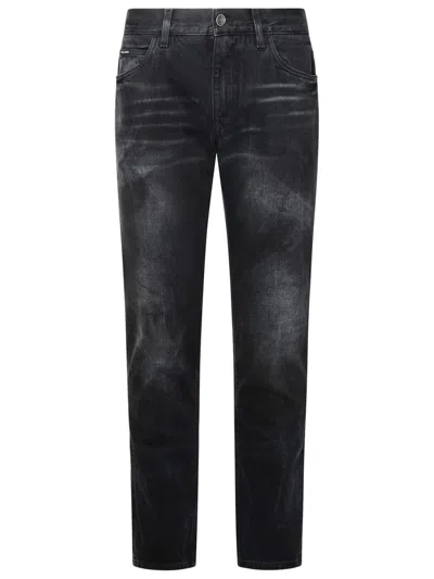 Shop Dolce & Gabbana Black Cotton Jeans