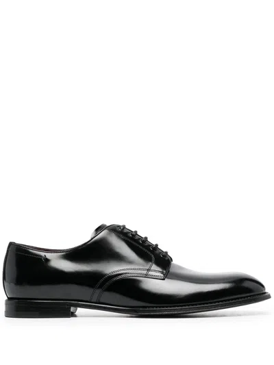 Shop Dolce & Gabbana Brushed Derby Shoes In Black