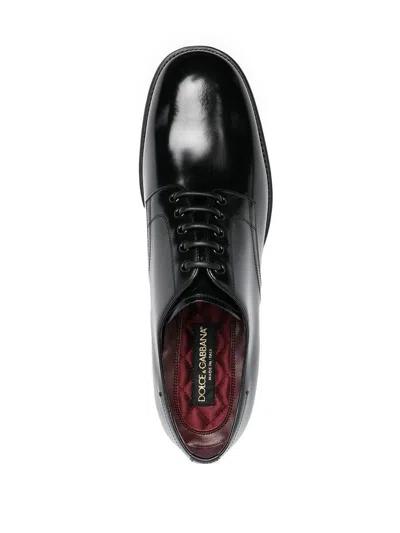 Shop Dolce & Gabbana Brushed Derby Shoes In Black