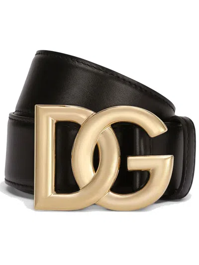 Shop Dolce & Gabbana Loged Belt Accessories In Black