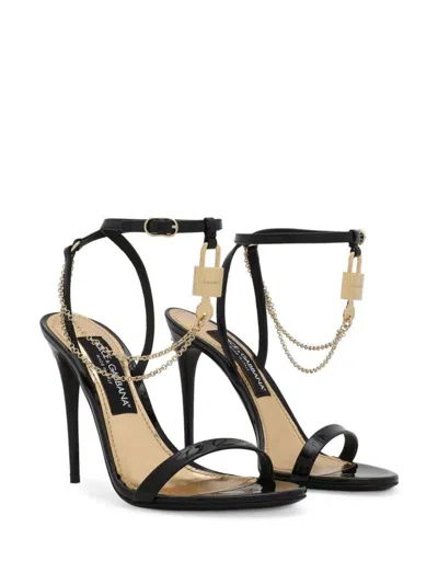 Shop Dolce & Gabbana Patent Leather Sandal Shoes In Black