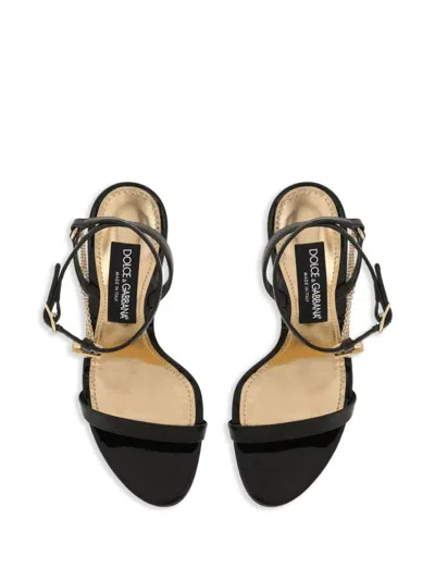 Shop Dolce & Gabbana Patent Leather Sandal Shoes In Black