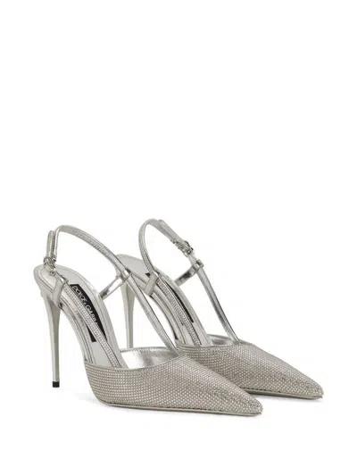 Shop Dolce & Gabbana Slingback Shoes In Grey