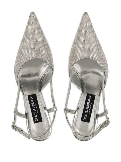 Shop Dolce & Gabbana Slingback Shoes In Grey