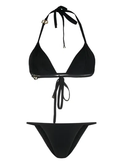 Shop Dolce & Gabbana Triangle Thong Clothing In Black