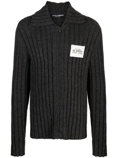 Shop Dolce & Gabbana Zip Sweatshirt. Clothing In Grey