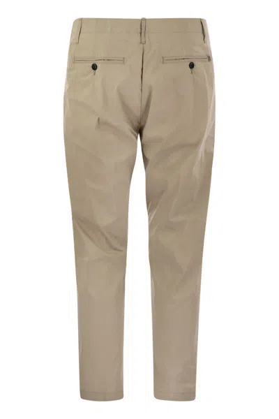 Shop Dondup Ben - Carrot Poplin Trousers In Sand