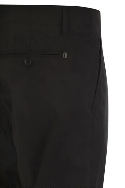 Shop Dondup Ben - Carrot Poplin Trousers In Black
